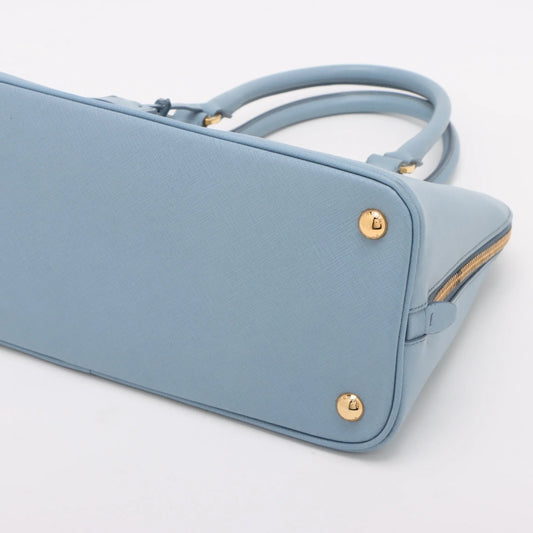 Prada Promenade Leather 2 Way Handbag Blue
