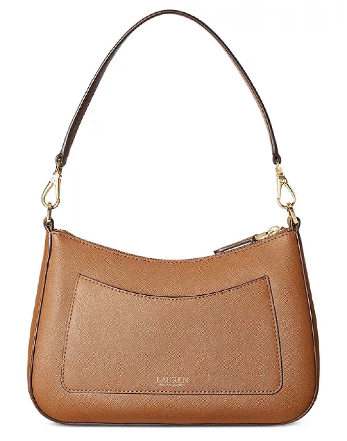 Lauren Ralph Lauren Danni 26 Medium Crosshatch Leather Shoulder Bag