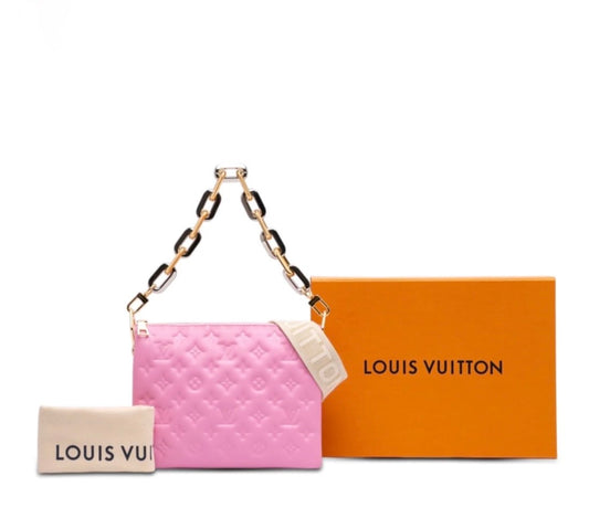 Louis Vuitton Monogram Embossed Puffy Lambskin Coussin PM – Rose Pink