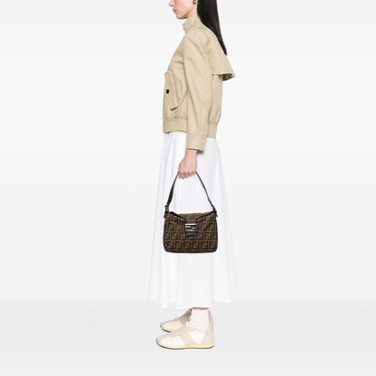 Fendi Vintage Zucca FF Mama Baguette Shoulder Bag – Brown