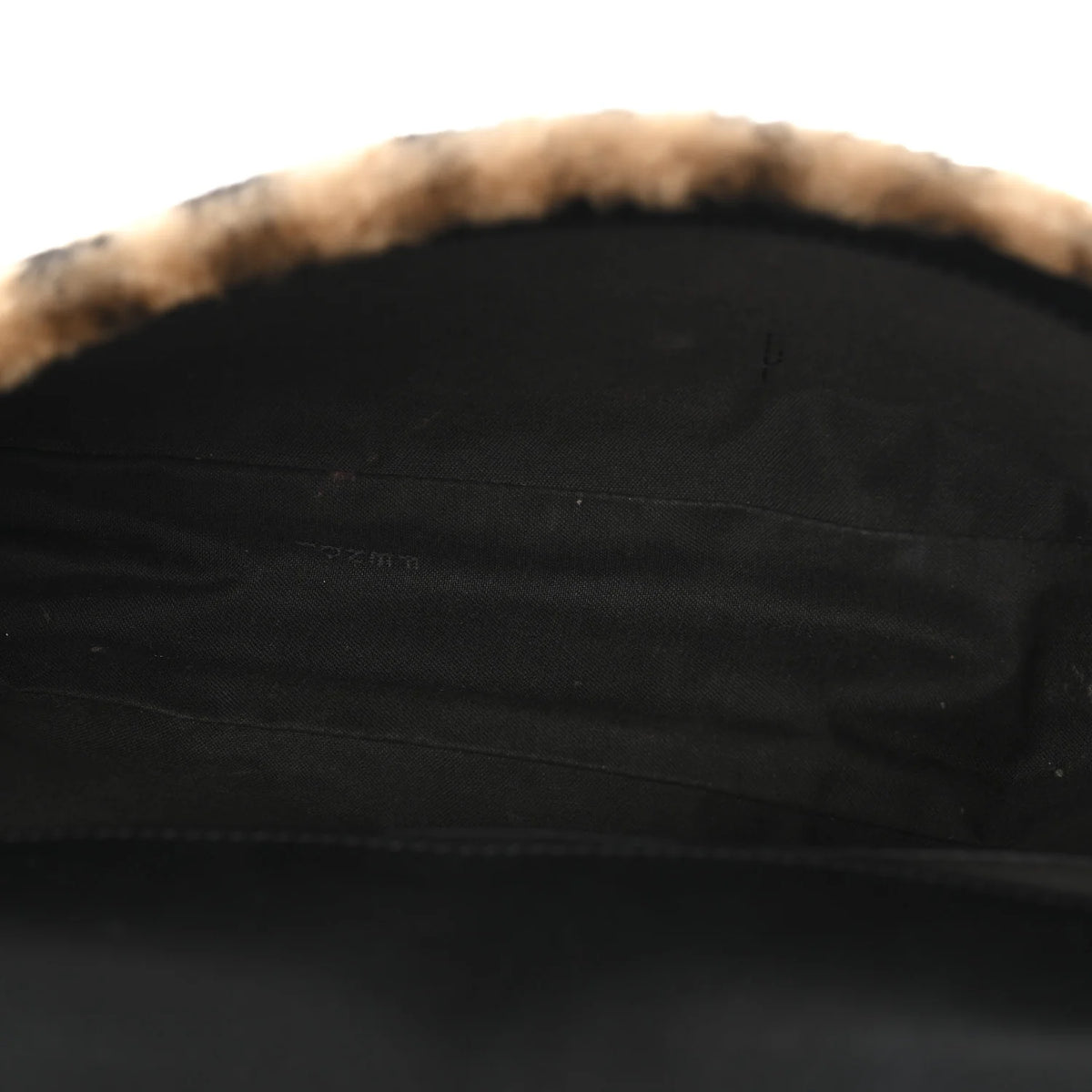 Fendi Shearling Vitello Dolce Macro FF 1974 Baguette Tobacco