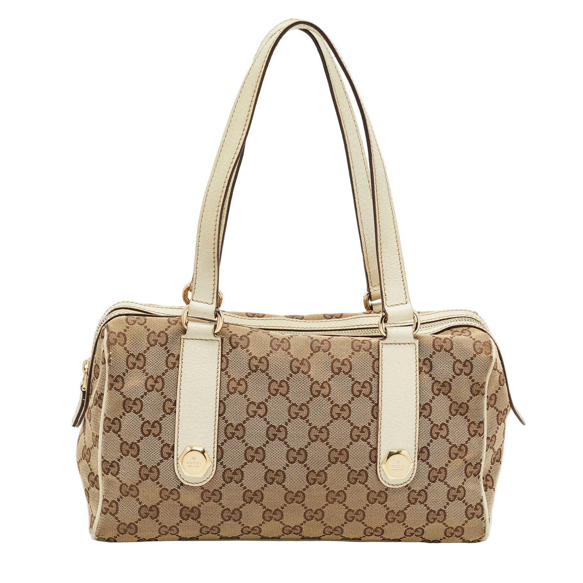 Gucci GG Canvas Charmy Boston Bag – Beige & Ivory
