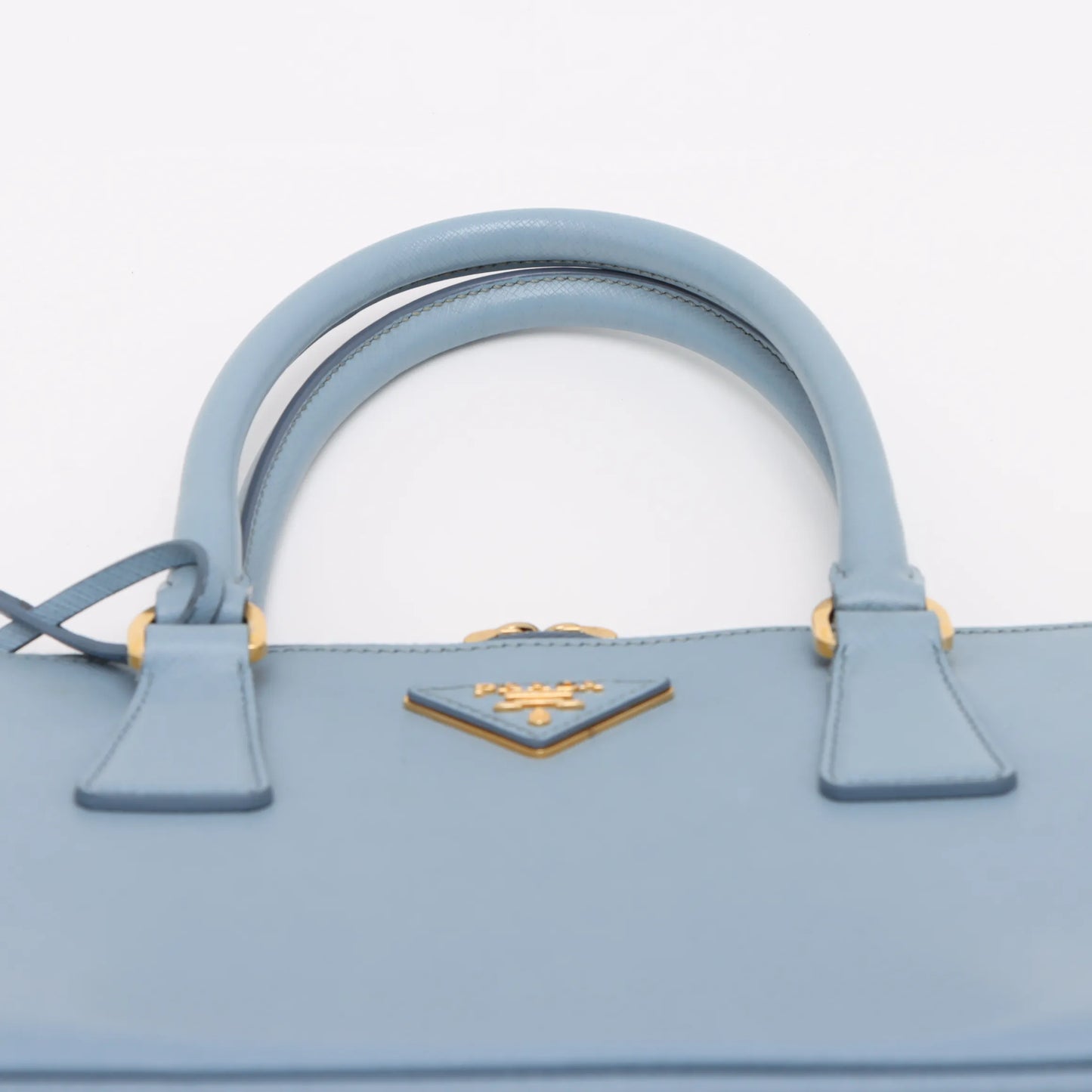 Prada Promenade Leather 2 Way Handbag Blue