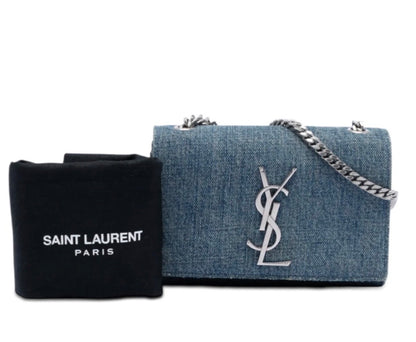 YSL Small Denim Monogram Kate Crossbody