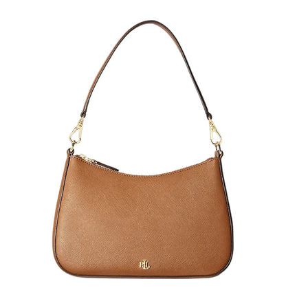 Lauren Ralph Lauren Danni 26 Medium Crosshatch Leather Shoulder Bag