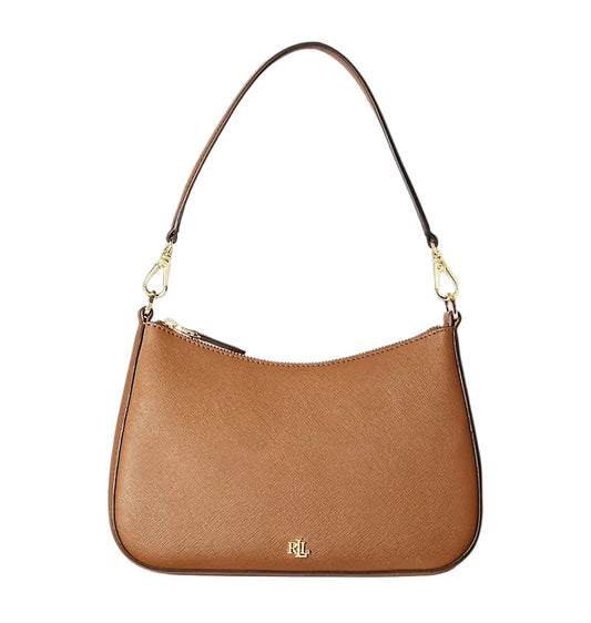 Lauren Ralph Lauren Danni 26 Medium Crosshatch Leather Shoulder Bag