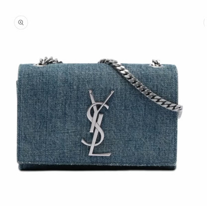 YSL Small Denim Monogram Kate Crossbody